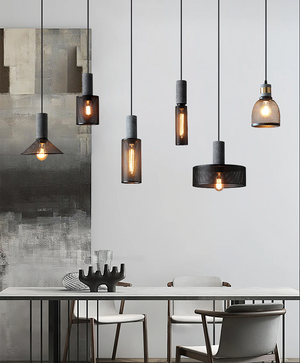 Concrete industry pendant lamp