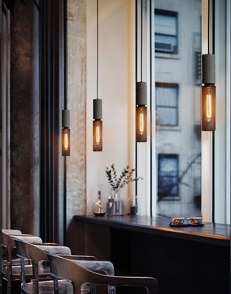 Concrete industry pendant lamp