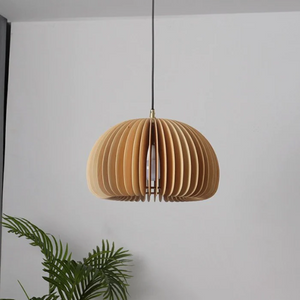 MODERN HANGING PENDANT LIGHT MADE FROM WOOD - DINNING AND LIVING ROOM LIGHT