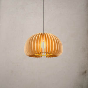 MODERN HANGING PENDANT LIGHT MADE FROM WOOD - DINNING AND LIVING ROOM LIGHT